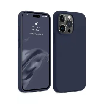 Newface iPhone 15 Pro Kılıf First Silikon - Lacivert