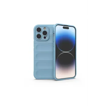 Newface iPhone 15 Pro Kılıf Optimum Silikon - Sky Blue
