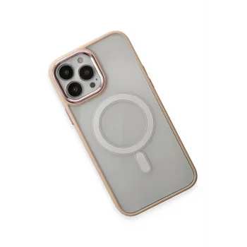 Newface iPhone 15 Pro Kılıf Room Magneticsafe Silikon - Pudra