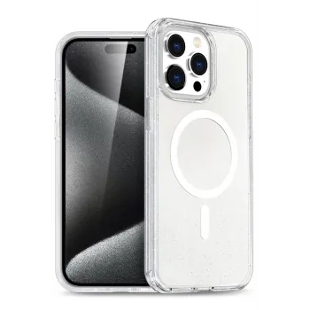 Newface iPhone 15 Pro Kılıf Star Magsafe Kapak - Şeffaf