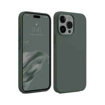 Newface iPhone 15 Pro Max Kılıf First Silikon - Koyu Yeşil