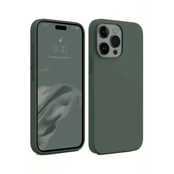 Newface iPhone 15 Pro Max Kılıf First Silikon - Koyu Yeşil