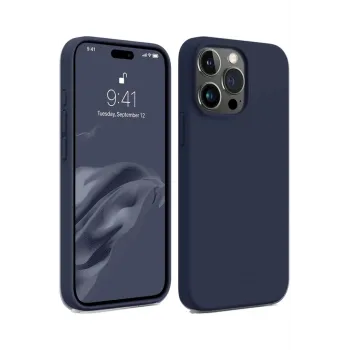 Newface iPhone 15 Pro Max Kılıf First Silikon - Lacivert