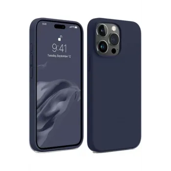 Newface iPhone 15 Pro Max Kılıf First Silikon - Lacivert