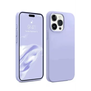 Newface iPhone 15 Pro Max Kılıf First Silikon - Lila