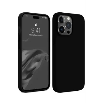 Newface iPhone 15 Pro Max Kılıf First Silikon - Siyah