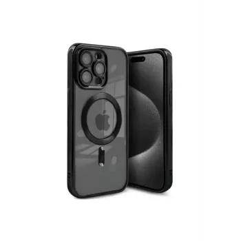 Newface iPhone 15 Pro Max Kılıf Kross Magneticsafe Kapak - Siyah