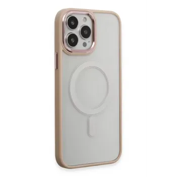 Newface iPhone 15 Pro Max Kılıf Room Magneticsafe Silikon - Pudra