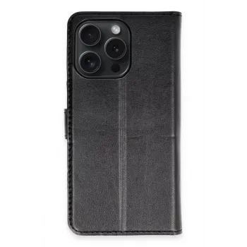 Newface iPhone 15 Pro Max Kılıf Trend S Plus Kapaklı Kılıf - Siyah