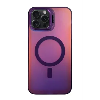 Newface Apple iPhone 15 Pro Primera Magsafe Standlı Kapak - Derin Mor