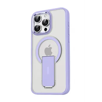 Newface iPhone 15 Pro Tork Magsafe Standlı Kapak - Lila