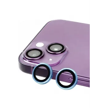 Newface iPhone 15 Raze Metal Kamera Lens - Mavi