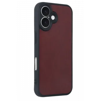 Newface iPhone 16 Kılıf Aras Deri Kapak - Bordo