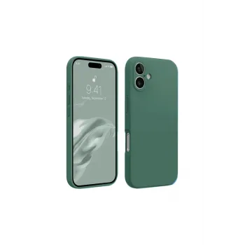 Newface iPhone 16 Kılıf First Silikon - Koyu Yeşil
