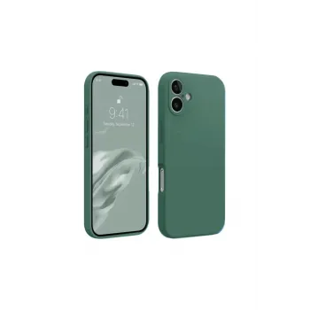 Newface iPhone 16 Plus Kılıf First Silikon - Koyu Yeşil