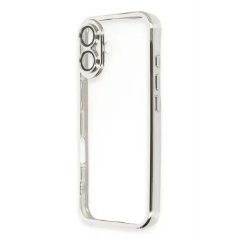 Newface iPhone 16 Plus Kılıf Razer Lensli Silikon - Gümüş
