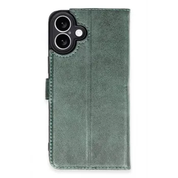 Newface iPhone 16 Plus Kılıf Trend S Plus Kapaklı Kılıf - Yeşil