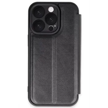 Newface iPhone 16 Pro Kılıf Flip Cover - Siyah