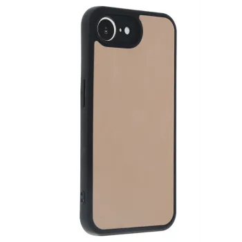 Newface iPhone 16E Kılıf Aras Deri Kapak - Pudra