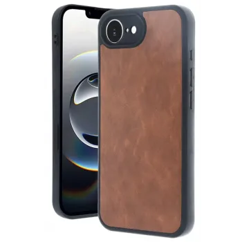 Newface Apple iPhone 16E Kılıf Aras Deri Kapak - Taba