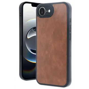 Newface iPhone 16E Kılıf Aras Deri Kapak - Taba