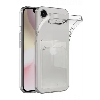 Newface iPhone 16E Kılıf Kart Şeffaf Silikon - Şeffaf