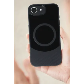 Newface iPhone 16E Kılıf Maya Karbon Kapak - Siyah