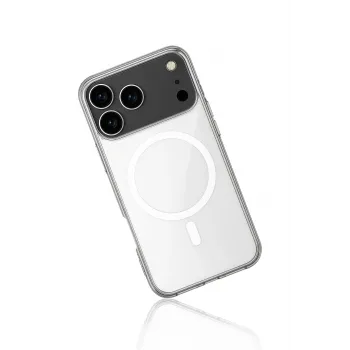 Newface iPhone 17 Pro Kılıf Magneticsafe Şeffaf Silikon - Şeffaf