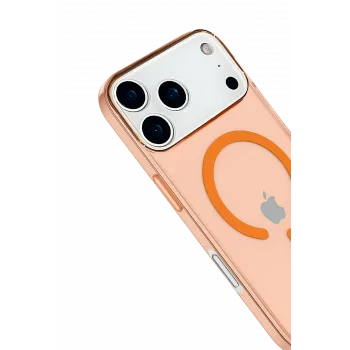 Newface iPhone 17 Pro Kılıf Pc Real Magsafe Kapak - Turuncu
