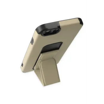 Newface iPhone 6 Kılıf Mega Standlı Silikon - Gold