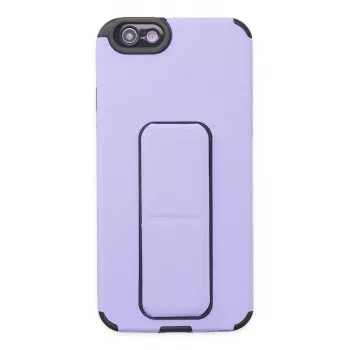 Newface iPhone 6 Kılıf Mega Standlı Silikon - Lila