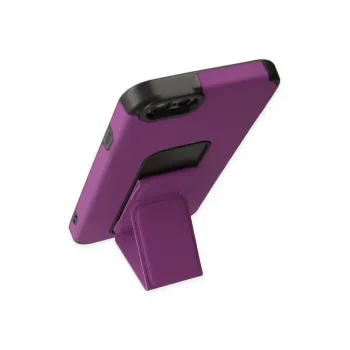 Newface iPhone 6 Kılıf Mega Standlı Silikon - Mor