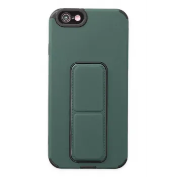 Newface iPhone 6 Kılıf Mega Standlı Silikon - Yeşil