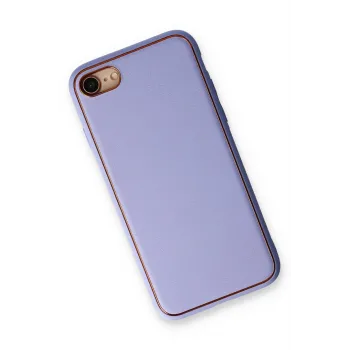 Newface iPhone 7 Kılıf Coco Deri Silikon Kapak - Açık Lila