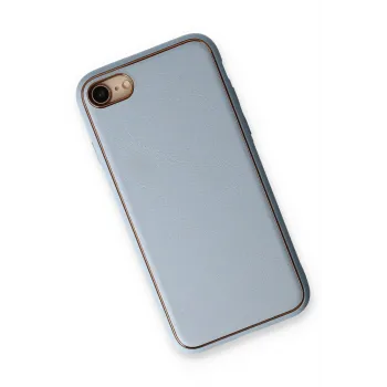 Newface iPhone 7 Kılıf Coco Deri Silikon Kapak - Açık Mavi
