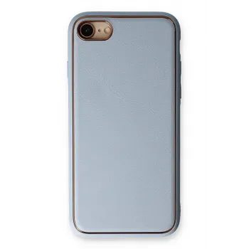 Newface iPhone 7 Kılıf Coco Deri Silikon Kapak - Açık Mavi