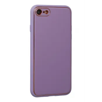 Newface iPhone 7 Kılıf Coco Deri Silikon Kapak - Lila