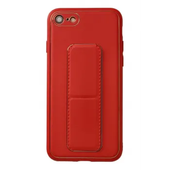 Newface iPhone 7 Kılıf Coco Deri Standlı Kapak - Kırmızı