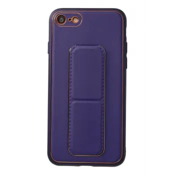 Newface iPhone 7 Kılıf Coco Deri Standlı Kapak - Mor
