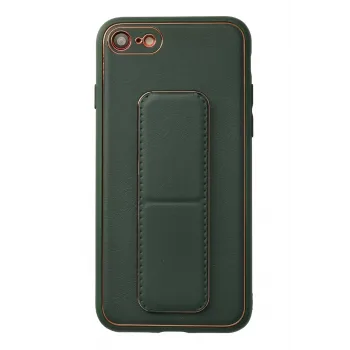 Newface iPhone 7 Kılıf Coco Deri Standlı Kapak - Yeşil