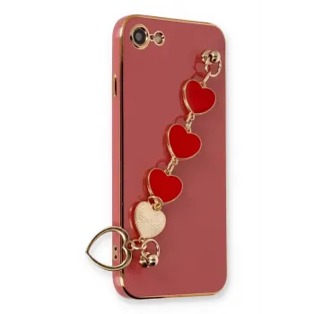 Newface iPhone 7 Kılıf Esila Silikon - Kırmızı