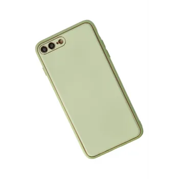 Newface iPhone 7 Plus Kılıf Coco Deri Silikon Kapak - Açık Yeşil