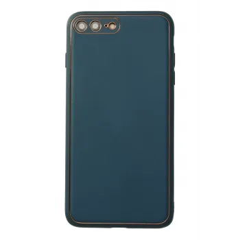 Newface iPhone 7 Plus Kılıf Coco Deri Silikon Kapak - Mavi