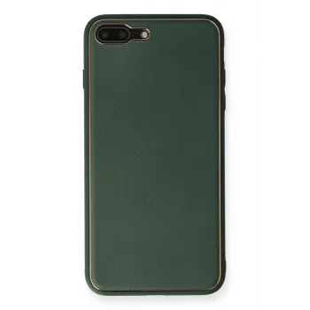 Newface iPhone 7 Plus Kılıf Coco Deri Silikon Kapak - Yeşil