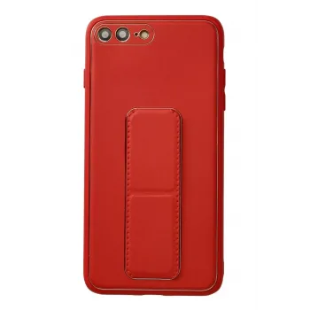 Newface iPhone 7 Plus Kılıf Coco Deri Standlı Kapak - Kırmızı