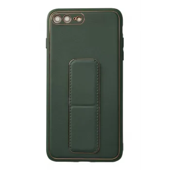 Newface iPhone 7 Plus Kılıf Coco Deri Standlı Kapak - Yeşil