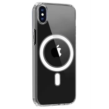 Newface iPhone X Kılıf Magneticsafe Şeffaf Silikon - Şeffaf