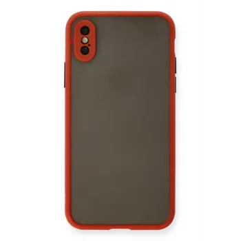 Newface Apple iPhone X Kılıf Montreal Silikon Kapak - Kırmızı