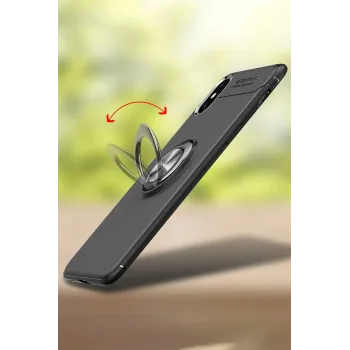 Newface iPhone XS Kılıf Range Yüzüklü Silikon - Kırmızı