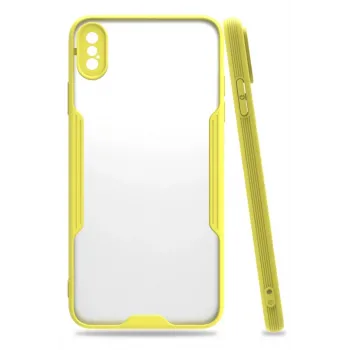 Newface iPhone XS Max Kılıf Platin Silikon - Sarı